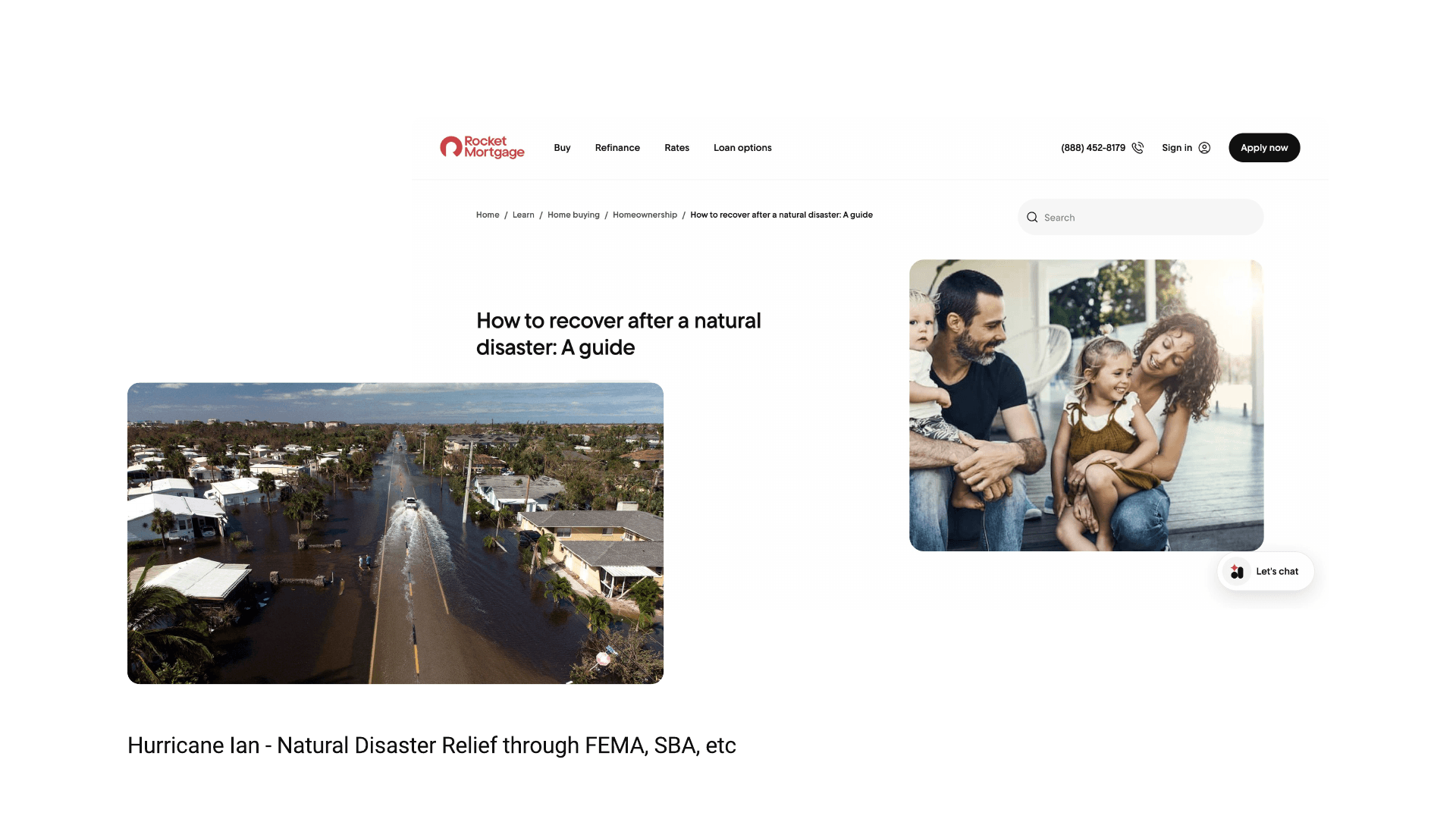 Liv guiding a homeowner through natural disaster recovery resources after Hurricane Ian